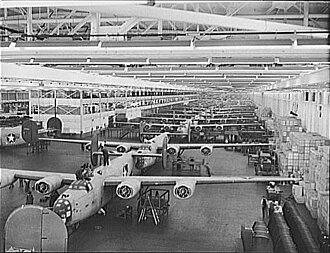 B-24s under construction at Willow Run
