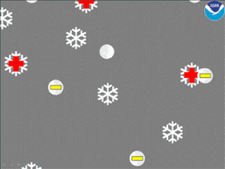 (Figure 2) When the rising ice crystals collide with graupel, the ice crystals become positively charged and the graupel becomes negatively charged.