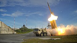 A Lockheed Martin Terminal High Altitude Area Defense (THAAD) system used for ballistic missile protection