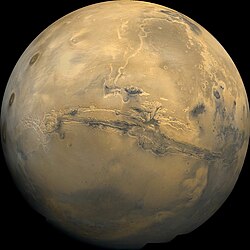 Mars image mosaic from the Viking 1 orbiter