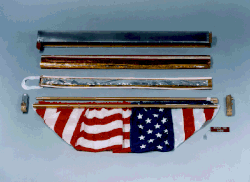 The first Lunar Flag Assembly, carried on Apollo 11, prior to packing and mounting on the Apollo Lunar Module ladder