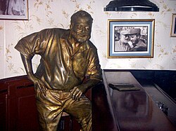 A life-sized statue of Hemingway by José Villa Soberón at El Floridita, a bar in Havana