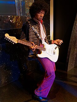 A wax figure of Hendrix at Madame Tussauds, London