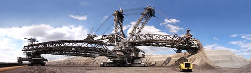 The Bagger 288 is a bucket-wheel excavator used in strip mining.