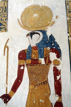 Painting depicting Khonsu in the tomb of Montuherkhepeshef, Valley of the Kings, western Thebes