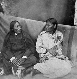 Mochi (right), a Southern Cheyenne in Black Kettle's camp, became a warrior after her experiences at the Sand Creek massacre