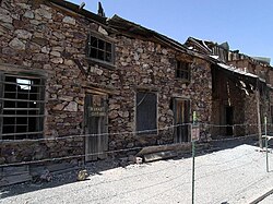 Stone assay office building at Vulture Mine in Arizona