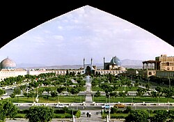 Naqsh-e Jahan Square in Isfahan, Iran, is the site of a medieval royal polo field[25]