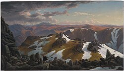 Eugene von Guérard, North-east view from the northern top of Mount Kosciusko, 1863