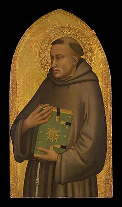 Maso di Banco's painting of Anthony of Padua, c. 1340. Part The Met collection, it was originally within a polyptych.