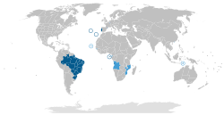 The Lusophone world Native language Official and administrative language Cultural or secondary language