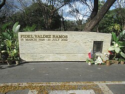 Ramos's grave at the Libingan ng mga Bayani