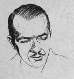 Heinlein as depicted in Amazing Stories in 1953
