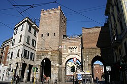The 12th century Medieval Porta Ticinese is one of the city's three medieval gates that still exist in modern Milan.