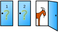In the Monty Hall problem, when the host reveals one door that contains a goat, this provides new information that needs to be factored into the calculation of probabilities.