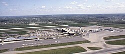 The airport in 1987, predominantly as it stands today