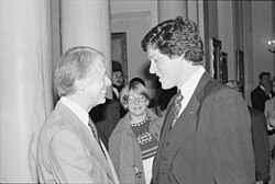 Clinton meets with President Jimmy Carter, 1978.