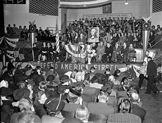 Lindbergh speaking at an AFC rally