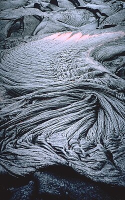 Pāhoehoe lava from Kīlauea volcano, Hawaii, United States