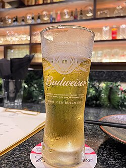 Budweiser beer in a Bangkok bar