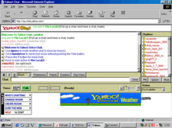 A screenshot of the Yahoo! Chat service, c. 2000