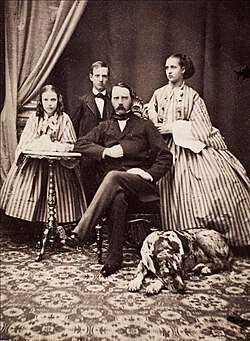 Princess Dagmar, Prince Vilhelm, Christian IX of Denmark and Princess Alexandra in 1861