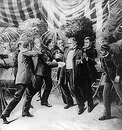 Artist's conception of the shooting of McKinley
