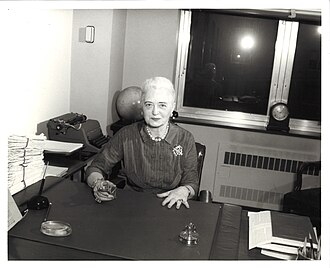 Whiteman at her desk