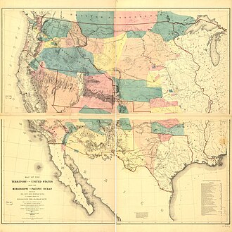 Map of western military departments, circa 1858