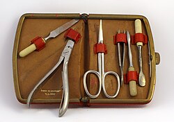 A set of professional nail care tools