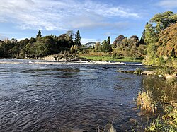 Intrusive dike eroded by the River Tay near Stobhall described by Hutton. Location: 56°29′23″N 3°25′28″W﻿ / ﻿56.48964°N 3.42455°W﻿ / 56.48964; -3.42455﻿ (dike near Stobhall)
