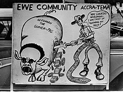 Anti-Nkrumah placard at a demonstration after the coup