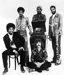 Hancock (left) with the Headhunters, 1975