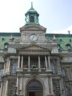 Montreal City Hall's balcony where De Gaulle gave his speech.