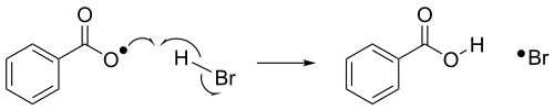 Radical abstraction between a benzoyloxy radical and hydrogen bromide