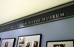 A display wall of the Shelby Cullom Davis Museum