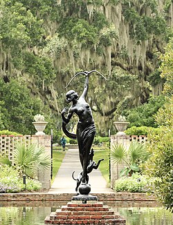 Diana of the Chase (1922), Anna Hyatt Huntington in bronze at Brookgreen Gardens in Murrells Inlet, South Carolina.