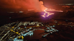 A fissure eruption of the Svartsengi system on March 16, 2024 in Iceland.