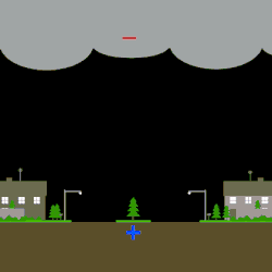 Lightning strike caused by the connection of two leaders, positive shown in blue and negative in red
