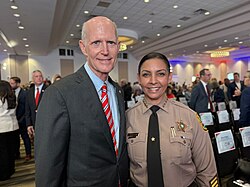 Scott with Miami-Dade County sheriff Rosie Cordero-Stutz, 2025