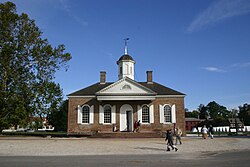 The Williamsburg Courthouse. Harrison helped raise the funds to purchase the courthouse for the city.