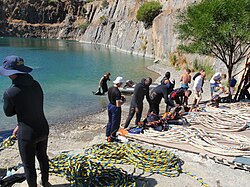 Commercial diver training at Blue Rock Quarry