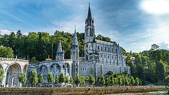 The Basilica of the Immaculate Conception in Lourdes, France