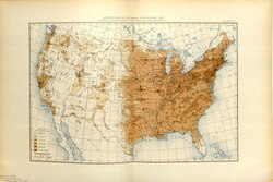 U.S. census map showing the extent of settlement and frontier line in 1900