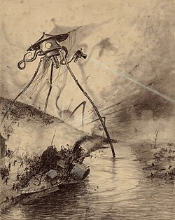 An illustration of the alien invasion in The War of the Worlds