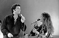 Jones singing a duet with Janis Joplin on the television programme This Is Tom Jones, 1969