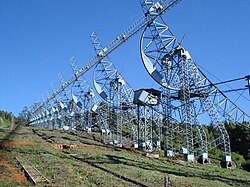 Ooty radio telescope, a 326.5 MHz dipole array in Ooty, India
