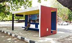 Bus stop shelter in Chandigarh, India
