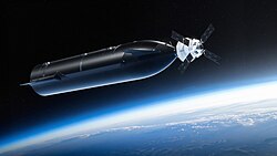 An illustration of Orion MPCV (with the ESM) docking with Starship HLS test article as a planned Artemis III activity