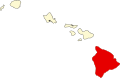 Map of Hawaii highlighting Hawaiʻi County